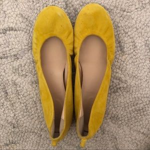 J. Crew yellow suede Cleve flats size 6.5